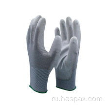 Hespax Cheap -серый Pu Work Gloves бесшовные промышленные